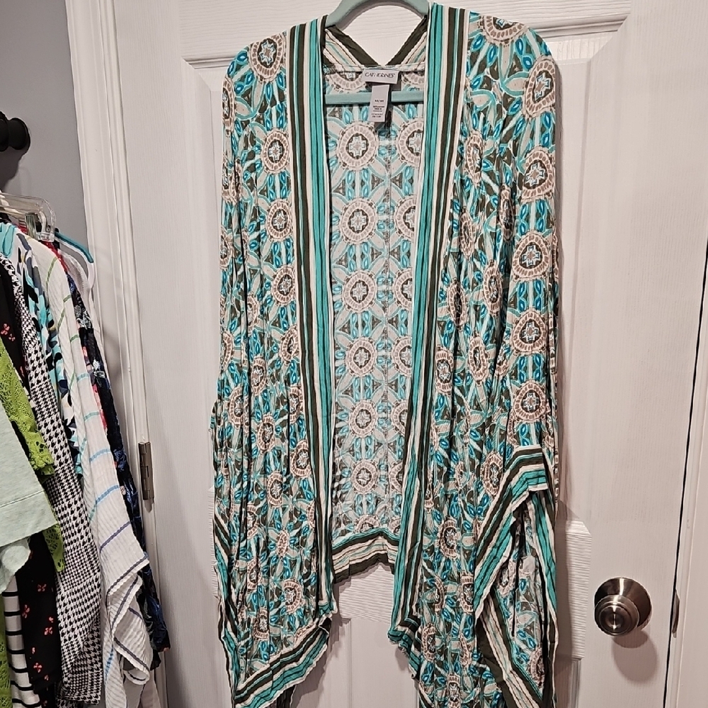 Catherines Blue and Gray Patterned Kimono